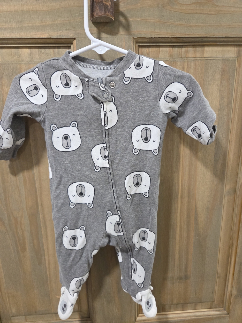 **BUNDLE & SAVE** Carter's Gray Bear Print Footed One-Piece for Kids